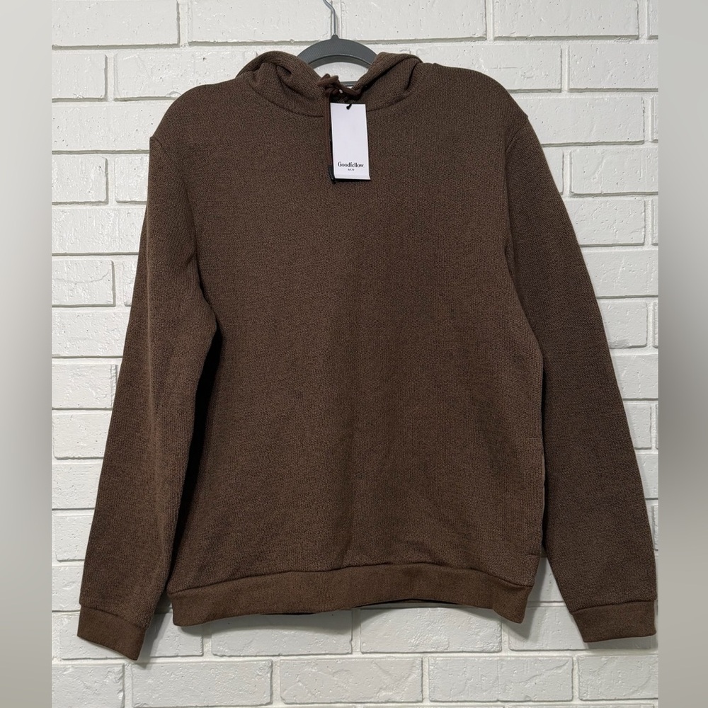 Men’s Goodfellow and Co Brown Hooded Sweatshirt with pockets. Size L. NWT